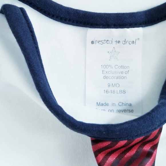 3/$25 Dressed to Drool Baby Boy Neck Tie Onesie Size 9 Months - Picture 7 of 9